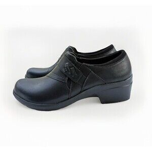 Clarks Angie Pearl Loafers Womens Size 5.5 M Black Leather Slip On Comfort Shoes